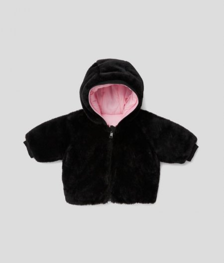 BABY REVERSIBLE PUFFER JACKET - Black/Pink