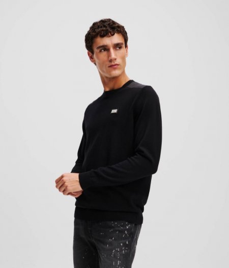 MEN'S SHOULDER PANEL SWEATSHIRT - Black