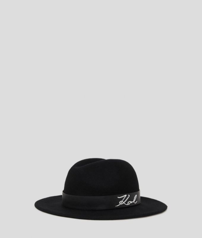 WOMEN'S K/SIGNATURE FEDORA - Black