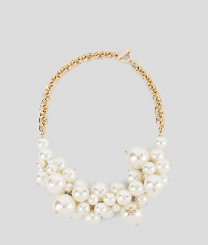 WOMEN'S K/SIGNATURE PEARLS CHOKER - Gold