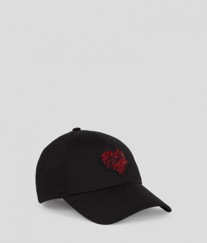 WOMEN'S K/HEART CAP - Black