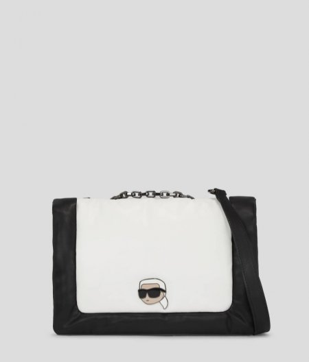 WOMEN'S IKON PUFFY SHOULDER BAG - White/Black