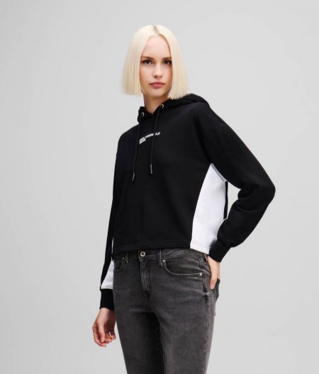 WOMEN'S COLORBLOCK HOODIE - Black/White