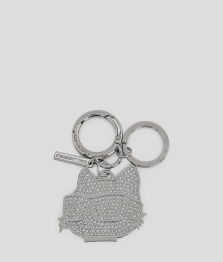 WOMEN'S IKON RHINESTONE CHOUPETTE KEYCHAIN - Silver