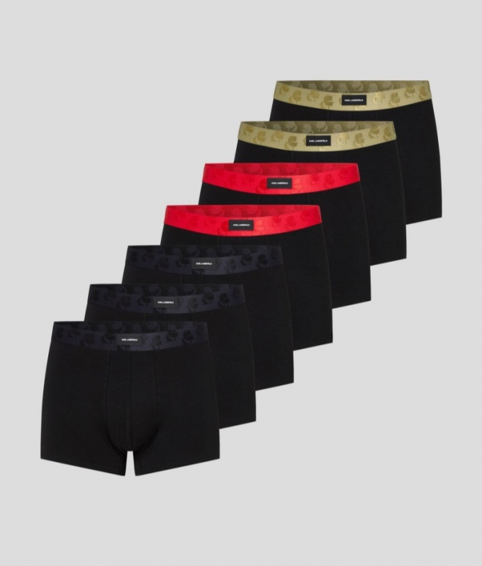 MEN'S KAMEO LOGO TRUNKS – 7 PACK - Red/Black/White