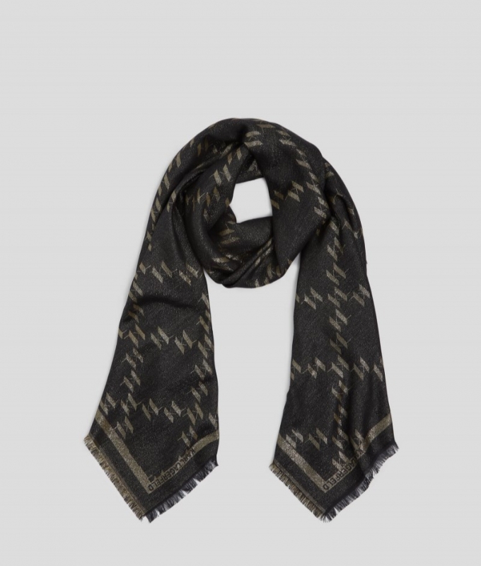 WOMEN'S K/MONOGRAM LUREX SCARF - PRISTINE