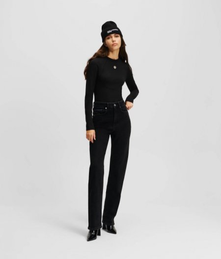 WOMEN'S KLJ HIGH-RISE STRAIGHT JEANS - WASHED BLACK