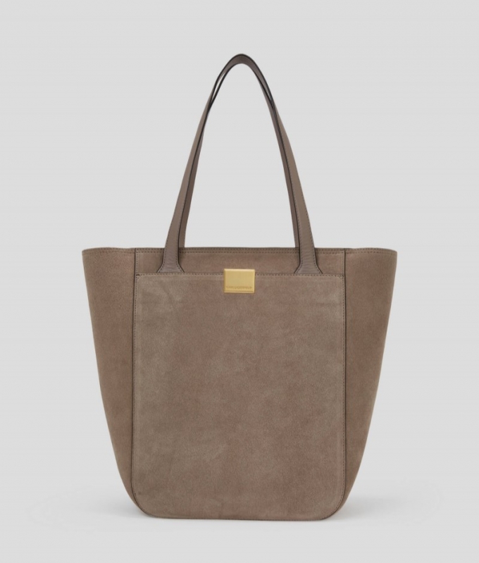 WOMEN'S K/FOREVER SUEDE TOTE BAG - Ash Grey