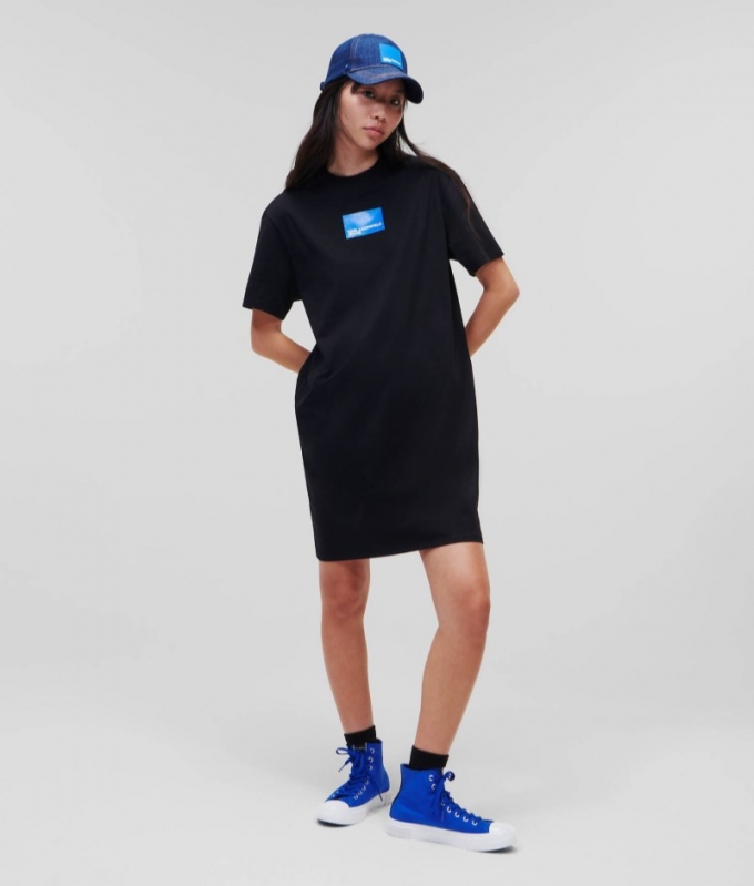 WOMEN'S KLJ T-SHIRT DRESS - BLACK