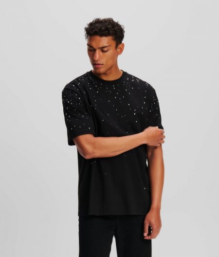 MEN'S RHINESTONE DEGRADÉ T-SHIRT - Black