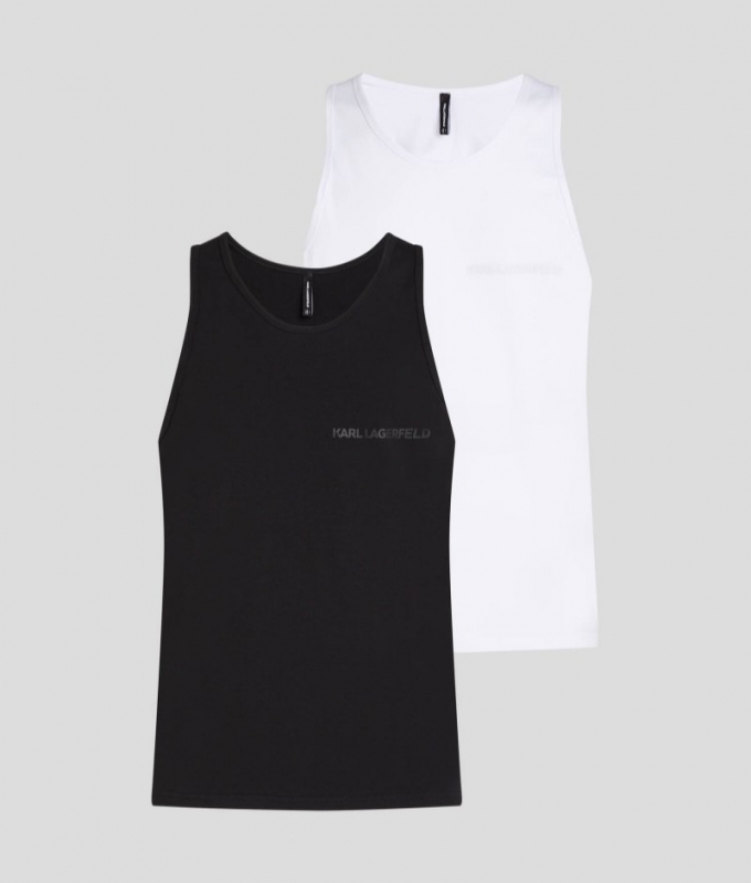 MEN'S KARL LOGO TANK TOP – 2-PACK - White/Black