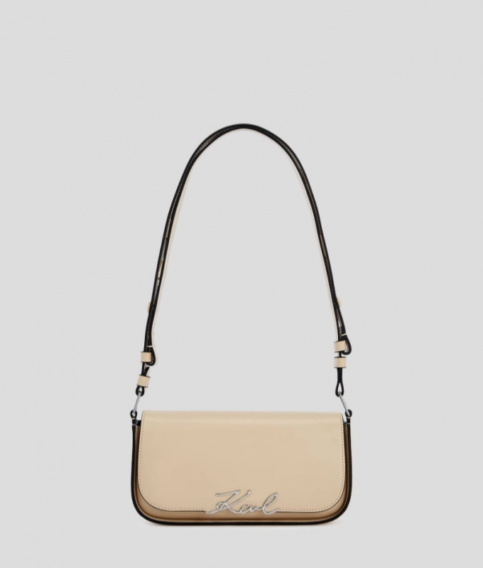 WOMEN'S K/SIGNATURE TWO-WAY CROSSBODY BAG - Trench Beige