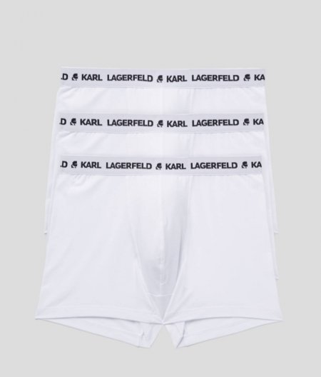 MEN'S KARL LOGO TRUNKS – 3 PACK - White