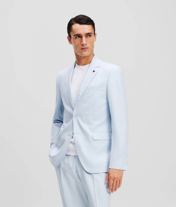 MEN'S SINGLE-BREASTED TWO-PIECE SUIT - Silver