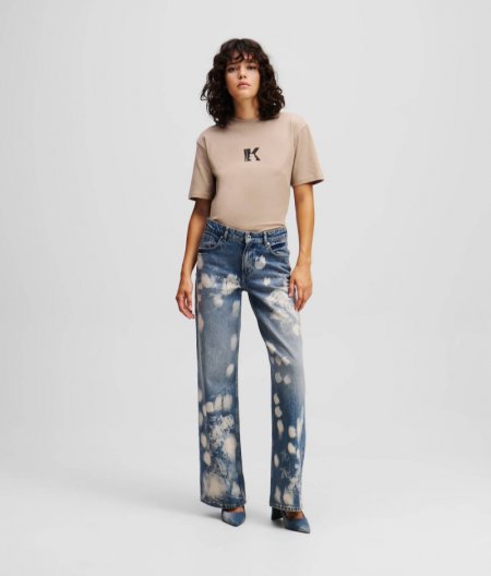 WOMEN'S BLEACHED MID-RISE RELAXED JEANS - Bleached Denim