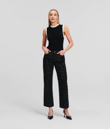 WOMEN'S KARL ESSENTIAL KAMEO GIRLFRIEND JEANS - Black denim kameo