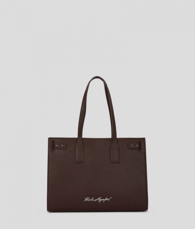 WOMEN'S K/PEBBLE TOTE BAG - Dark Chocolate