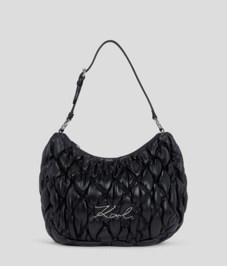 WOMEN'S K/SIGNATURE KUILT HOBO BAG - Dark Chocolate