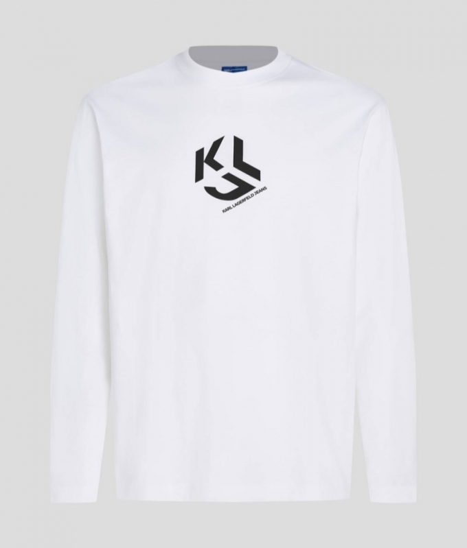 MEN'S KLJ LONG-SLEEVED MONOGRAM T-SHIRT - BLACK