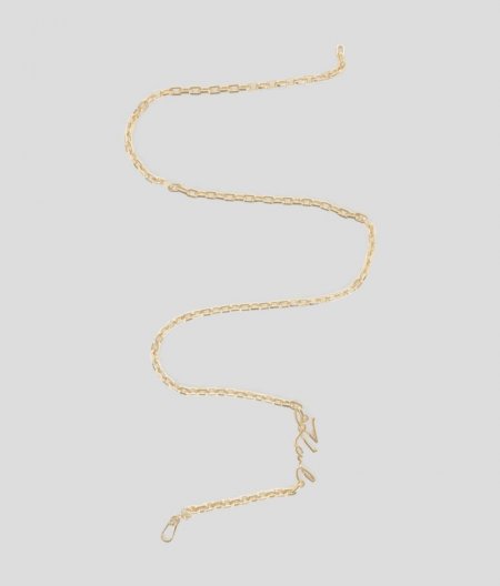 WOMEN'S K/SIGNATURE CHAIN BELT - Gold