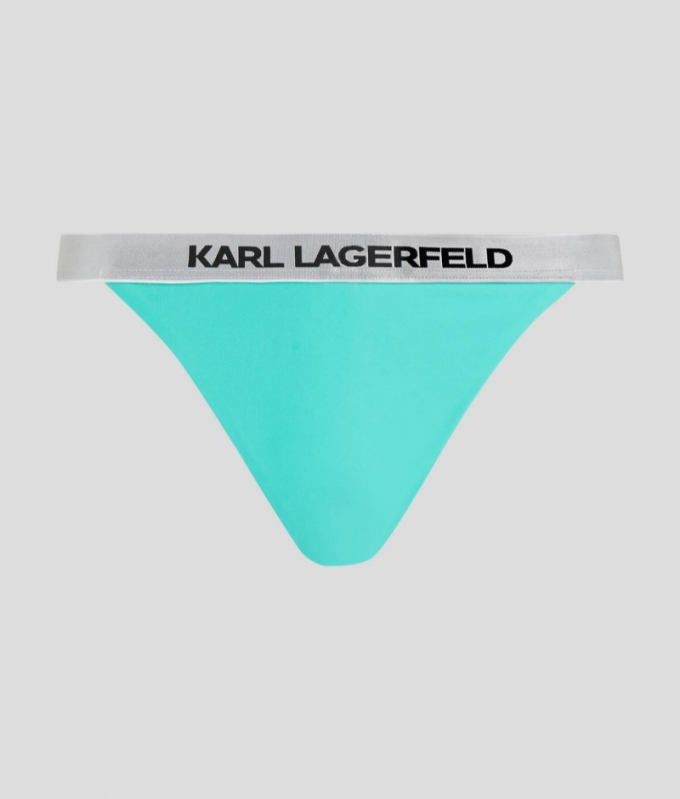 WOMEN'S KARL LOGO BIKINI BOTTOMS - Dazzling Blue