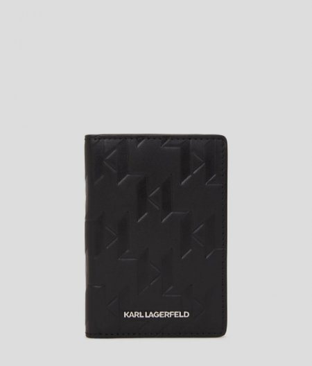 MEN'S K/LOOM LEATHER CARD HOLDER - Black