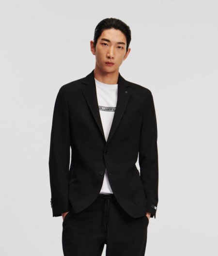 MEN'S SINGLE-BREASTED JACKET - Black