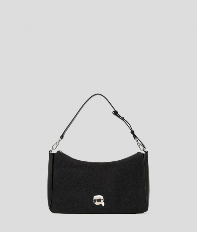 WOMEN'S IKON PEBBLE SHOULDER BAG - Black