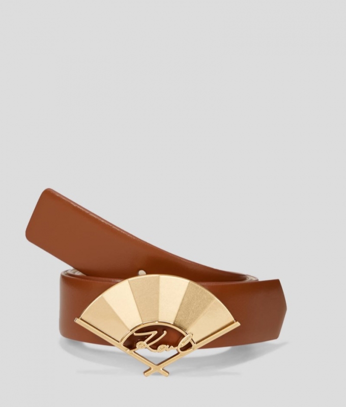 WOMEN'S K/SIGNATURE FAN MEDIUM BELT - Brown