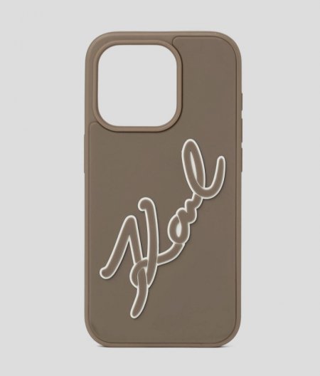 WOMEN'S K/SIGNATURE RUBBER IPHONE 16 PRO MAX CASE - Grey Melang