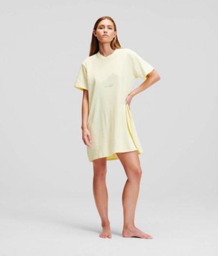 WOMEN'S IKON T-SHIRT PAJAMA DRESS - Grey/Black