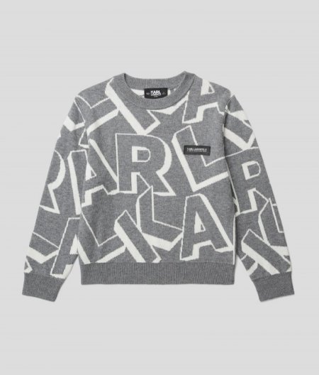 BOYS KARL LOGO SWEATER - Charcoal