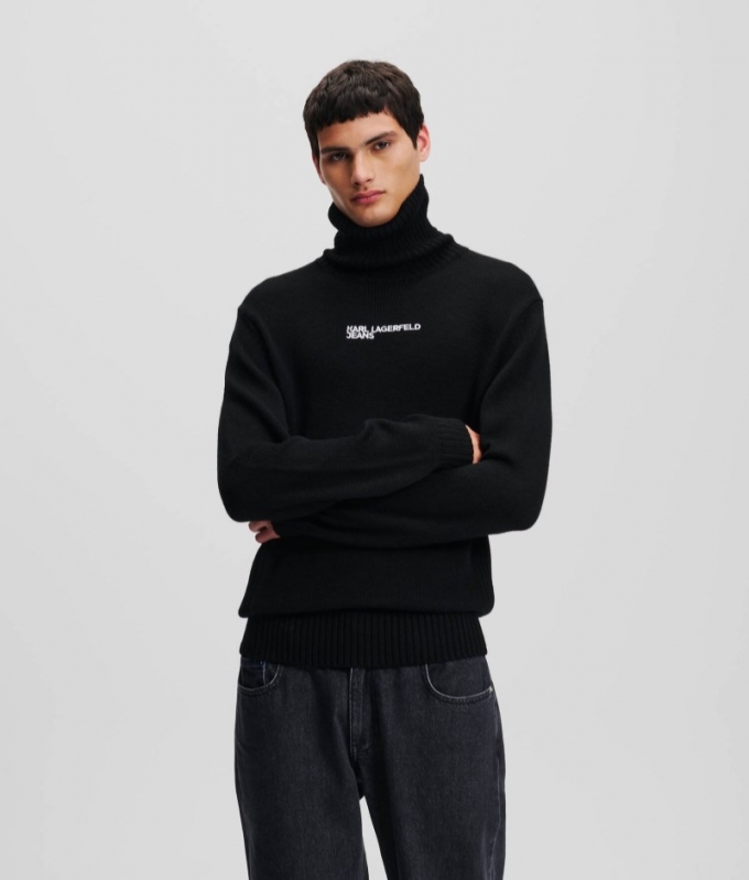 MEN'S KLJ ROLL-NECK SWEATER - BLACK