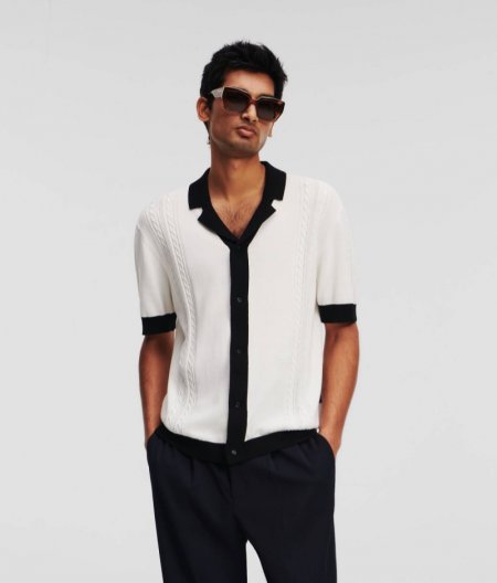 MEN'S KNITTED SHORT-SLEEVED SHIRT - Pristine