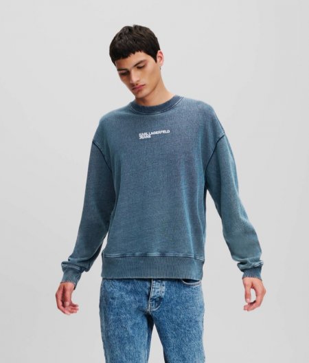 MEN'S KLJ ACID WASH SWEATSHIRT - Blue Indigo