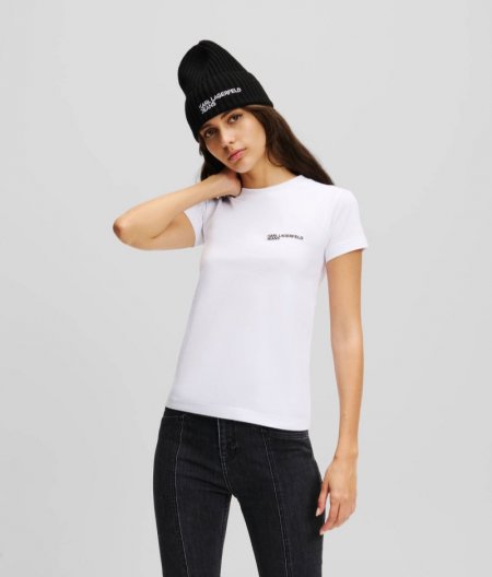 WOMEN'S KLJ LOGO SLIM-FIT T-SHIRT - BLACK