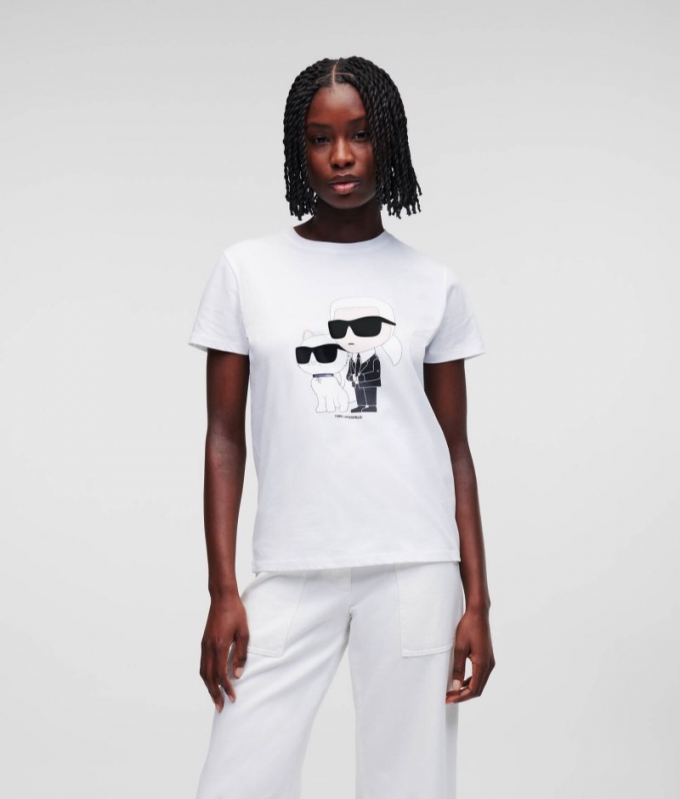 WOMEN'S KARL IKON KARL & CHOUPETTE T-SHIRT - White