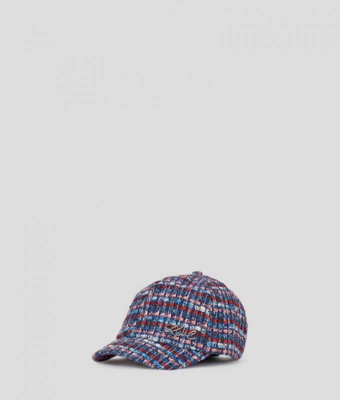 WOMEN'S K/SIGNATURE BOUCLÉ CAP - Blue/Red Multi