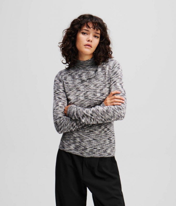 WOMEN'S MOCK-NECK SWEATER - Light Grey Mel