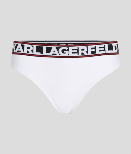 WOMEN'S KARL LOGO BIKINI BOTTOMS - White