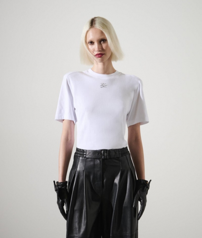 WOMEN'S KARL STUDIO T-SHIRT - White