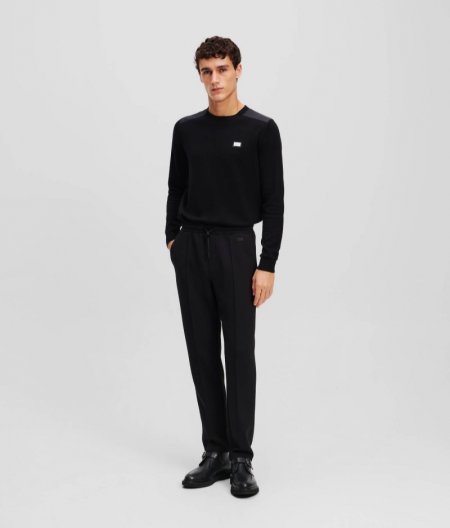 MEN'S PINTUCK SWEATPANTS - BLACK/BLACK