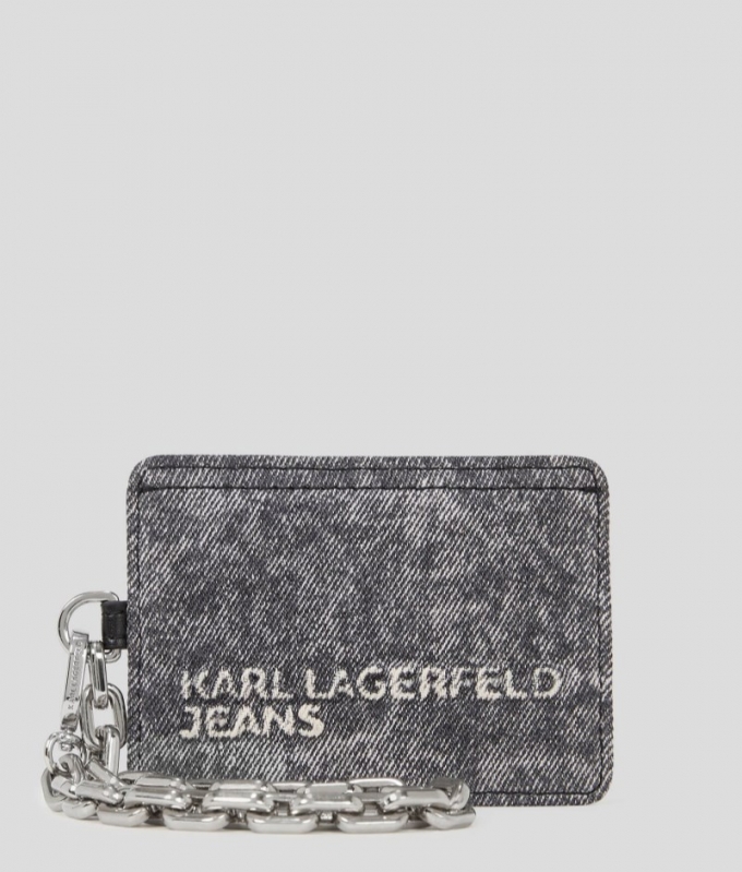 WOMEN'S KLJ DENIM CARDHOLDER - WASHED BLACK