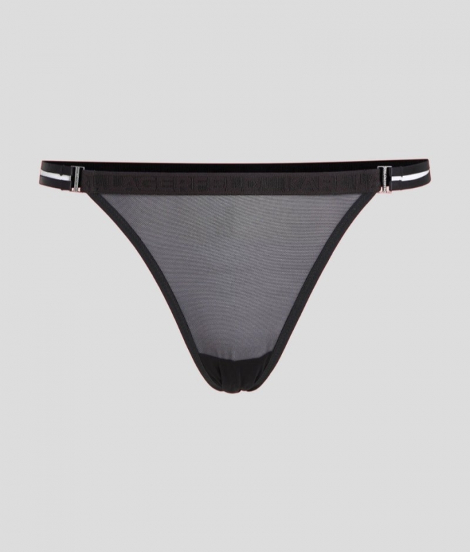 WOMEN'S SHEER BRAZILIAN BRIEF - Black