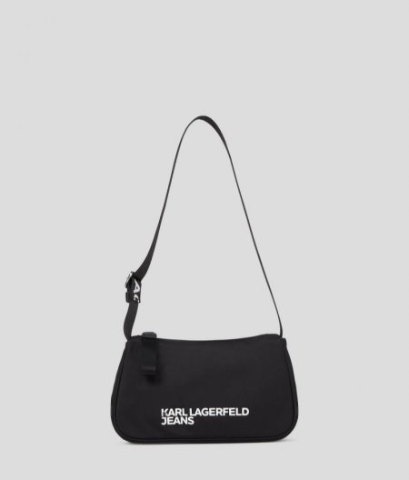 WOMEN'S NYLON SHOULDER BAG - Black