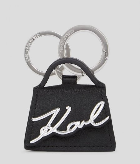 WOMEN'S K/SIGNATURE BAG KEYCHAIN - Black