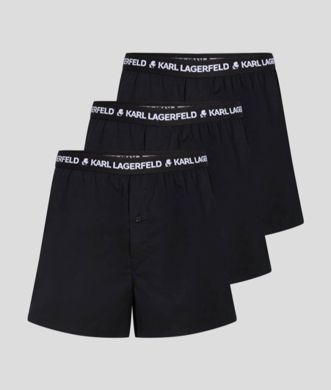 MEN'S KARL LOGO WOVEN BOXER SHORTS – 3 PACK - Multi