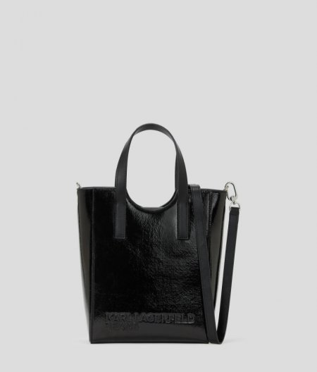 WOMEN'S FAUX-LEATHER MINI TOTE BAG - Black