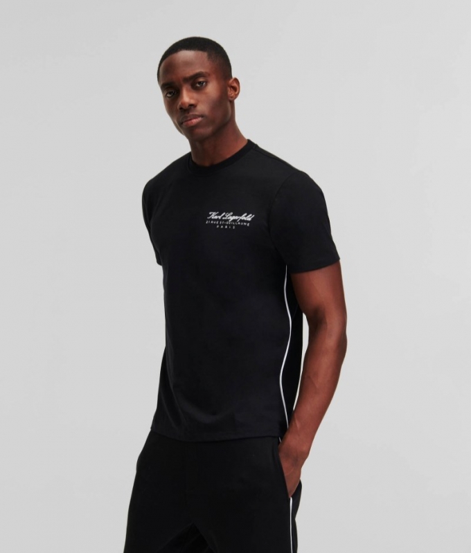 MEN'S HOTEL KARL LOUNGEWEAR T-SHIRT - Black