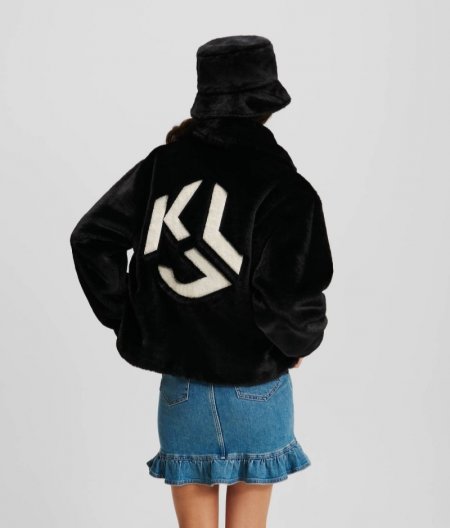 WOMEN'S KLJ FAUX FUR JACKET - BLACK